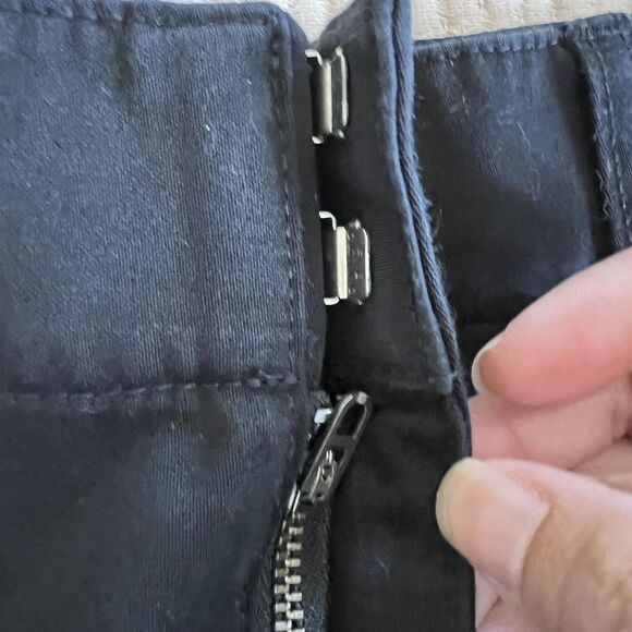 Uniqlo U Pants Women 8 Black Cotton Wide Leg High Rise Chino Casual Wear Classic - Picture 11 of 16